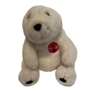 Vintage Coca-Cola Polar Bear Plush Stuffed Teddy Bear 1996 10" Coke